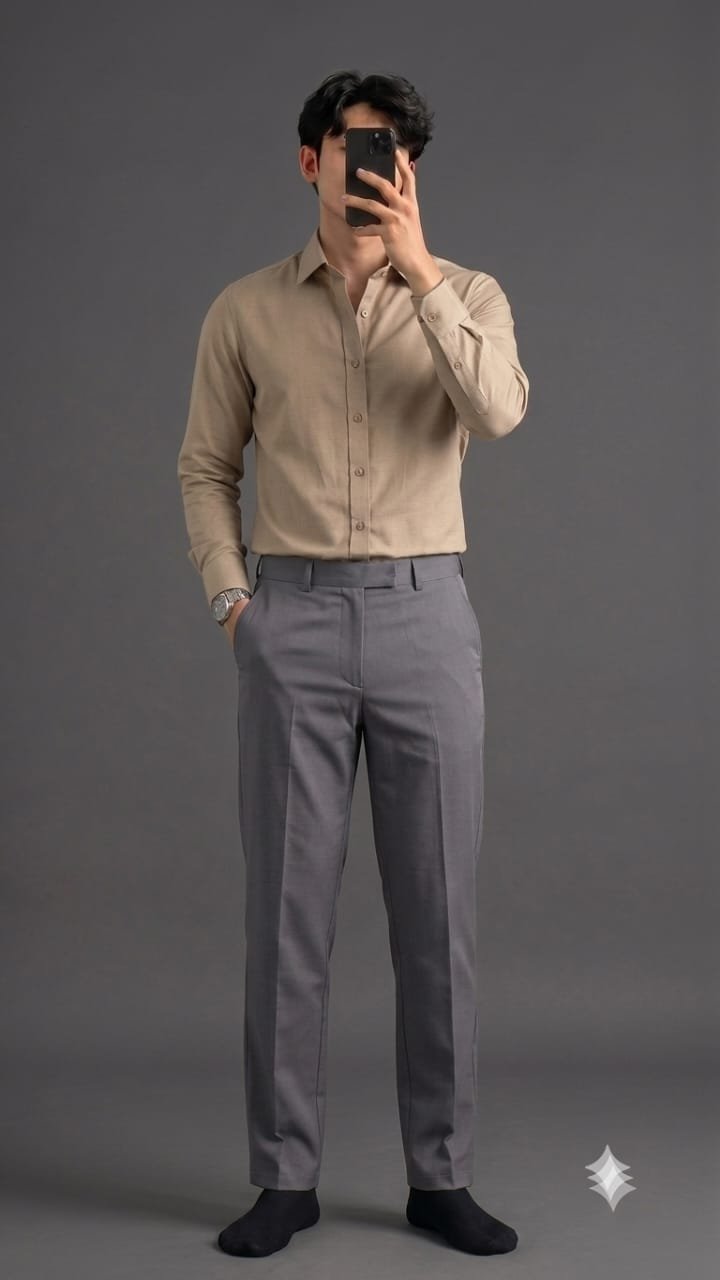 Tan & Grey 2-Piece Attire